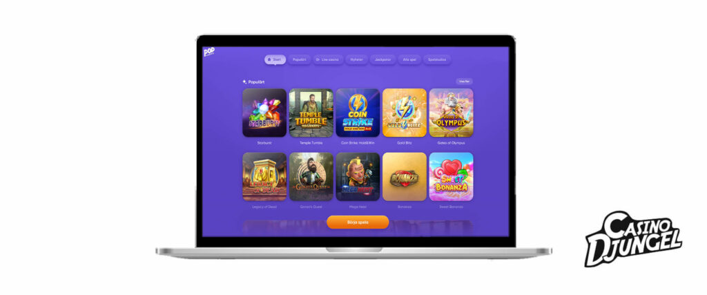 Pop casino spelutbud